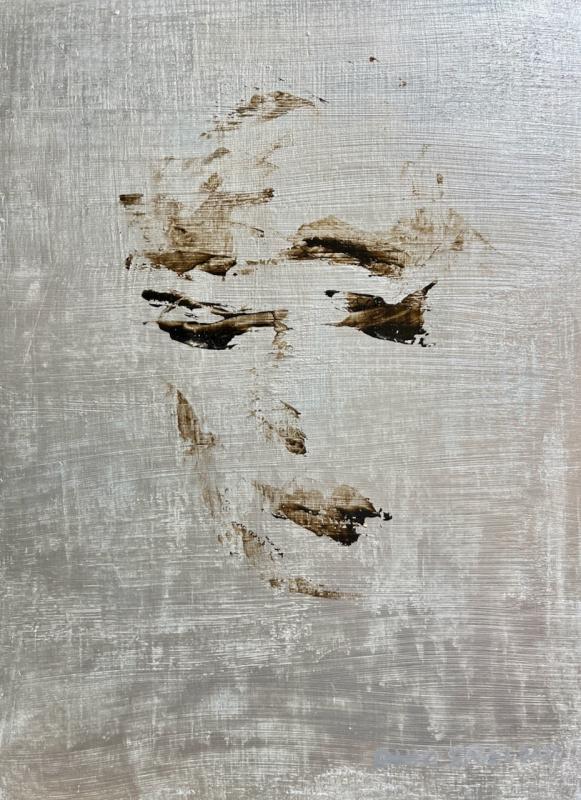  ”LISA. Making Faces II 28”, 40,5 x 30 cm, akryyli levylle, 2023. 