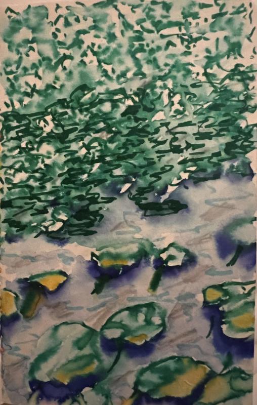 Helena Rajalinna, Everglades 2023, vesiliukoinen tussi paperille, 14 x 9