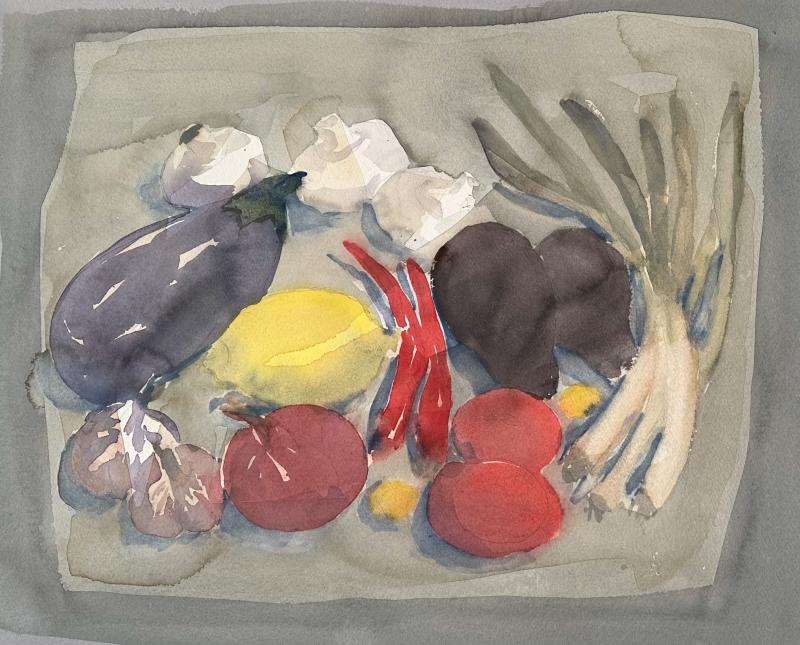 Ingredienser, Karin Lipkin-Forsén, akvarell 2024