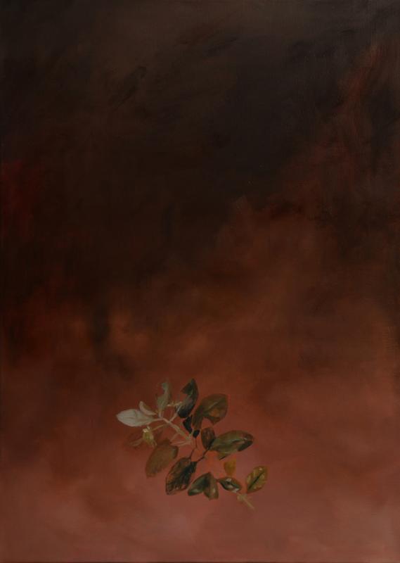 Marjo Yli-Antola, Nesiota elliptica, öljymaalaus kankaalle,  90 x 65 cm, 2020, kuvaaja Marjo Yli-Antola.