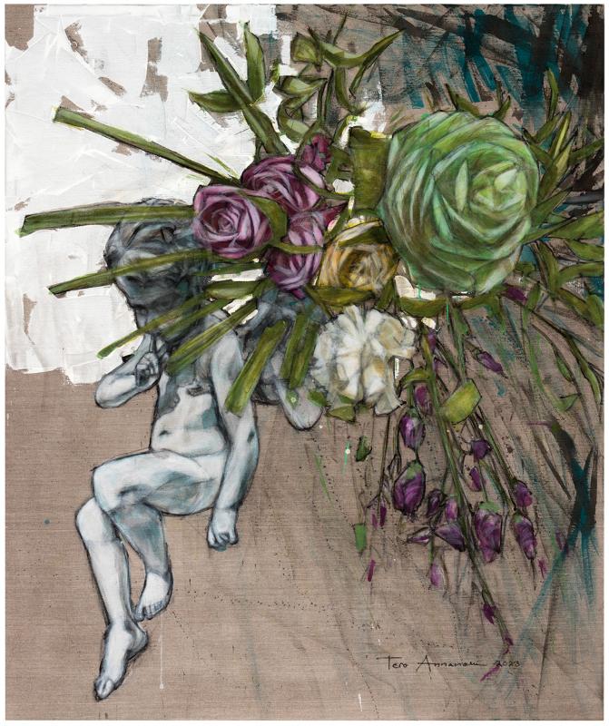 Tero Annanolli, Virginie, tussi ja akryyli kankaalle 148 x  124 cm 2023