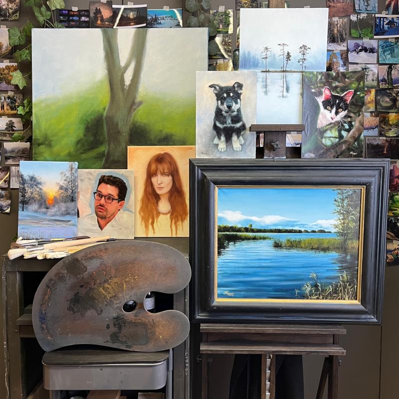 A Corner of Rafael Guerra's Painting Studio 