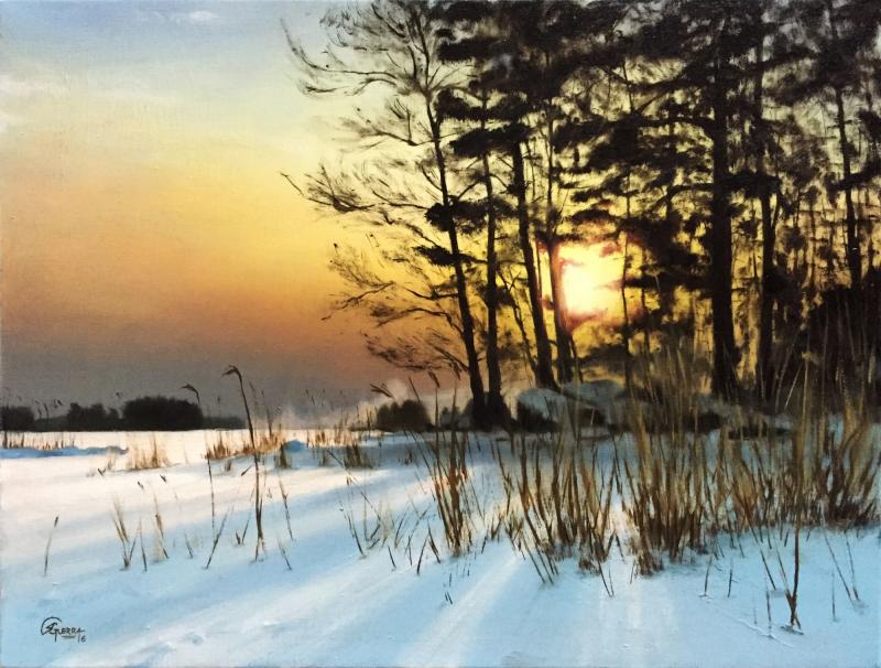 Rafael Guerra, Hiding Sun in Winter, Oil on Canvas