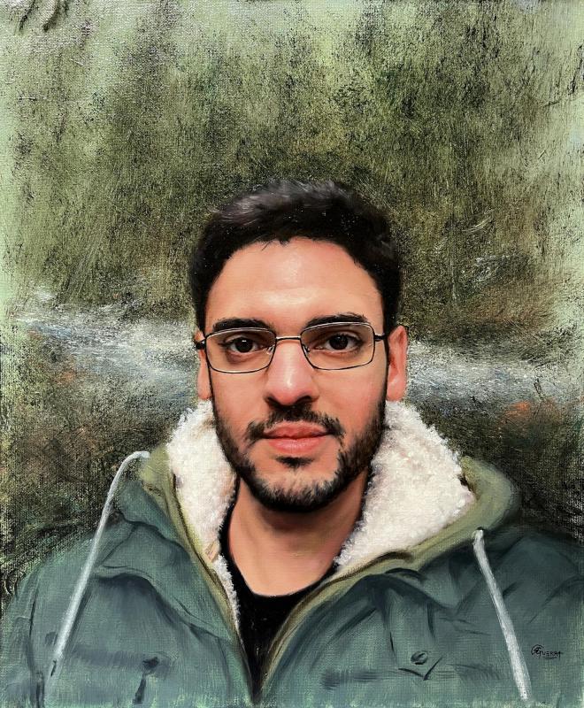 Rafael Guerra, Self-Portrait, Oil on Panel