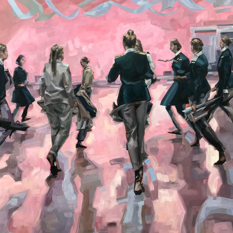 Topi Ruotsalainen: Encirclement, 2023, öljy kankaalle, 200 x 225 cm