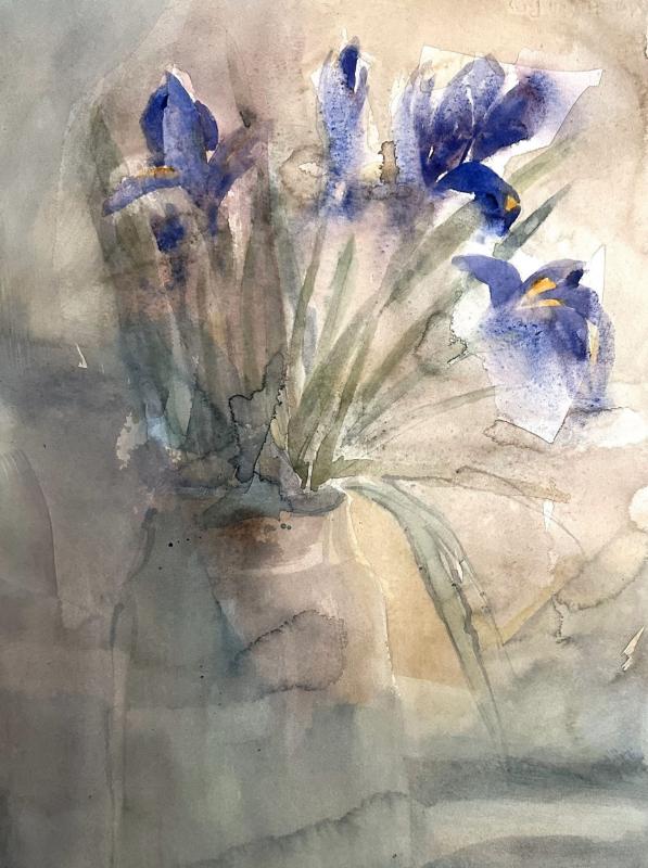Karin Lipkin-Forsén, "Iris", akvarell 2024