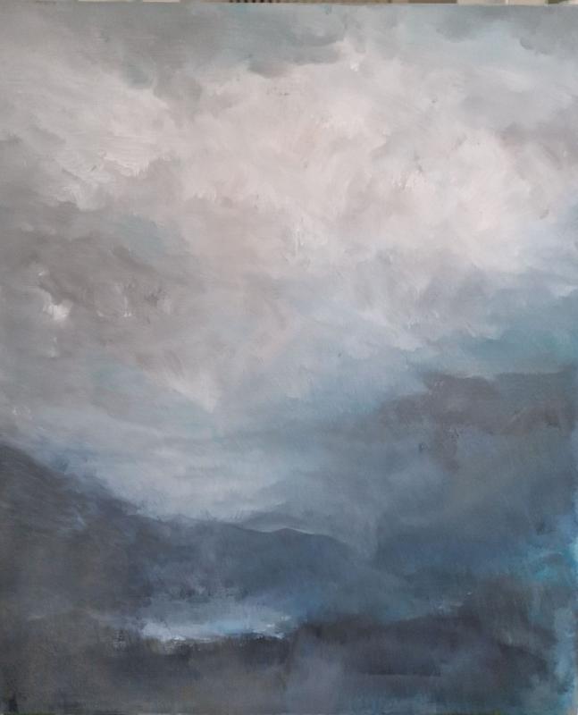Tuuli nousee, 2024, 46 x 30 cm, öljy kankaalle