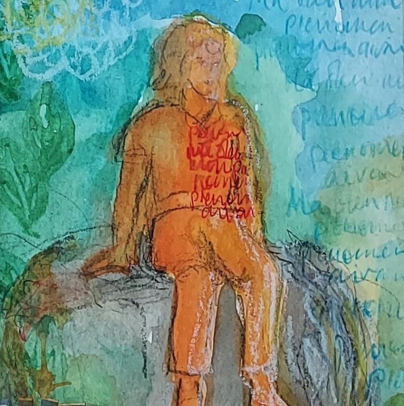 Mä olen niin pienoinen, sekatekniikka, 17x12