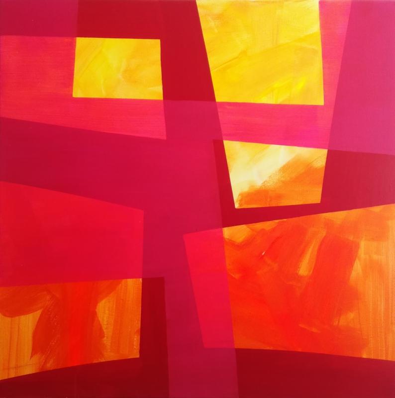 Katja Öhrnberg, Valon juuri, akryyli kankaalle, 90 x 90 cm, 2020, Katja Öhrnberg