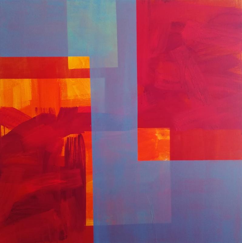 Katja Öhrnberg, Lämmön lähde, akryyli kankaalle, 90 x 90 cm, 2020, Katja Öhrnberg