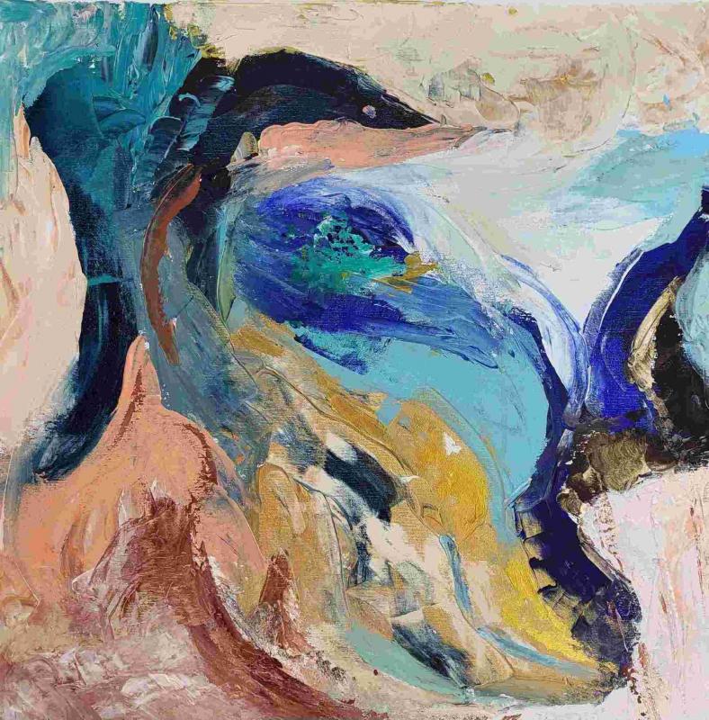  Lea Karvala"I fisk, Kalassa, In fish, " Acryl, 60x60 cm 2025