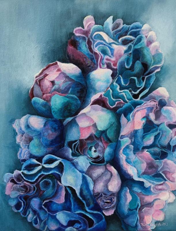 Kudelmia, öljy kankaalle, 60x50 cm, 2023