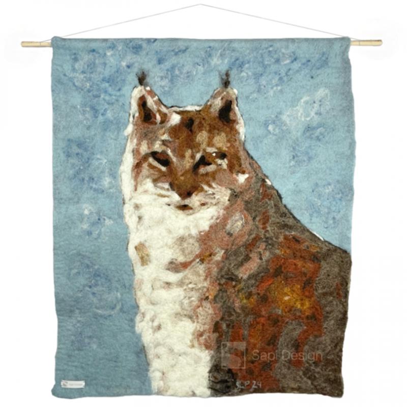   Lodjur - tovad väggtextil | Ilves -huovutettu seinätekstiili | Lynx - felted wall textile