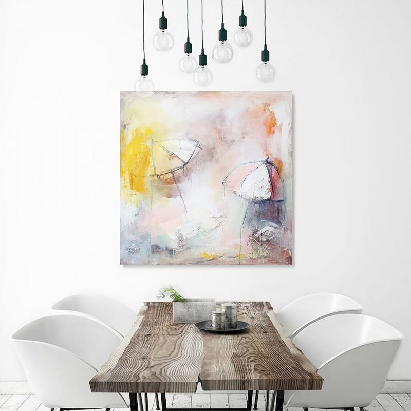 "BEAMING" • Acrylic, mixed media on linen canvas • 90H x 90W cm