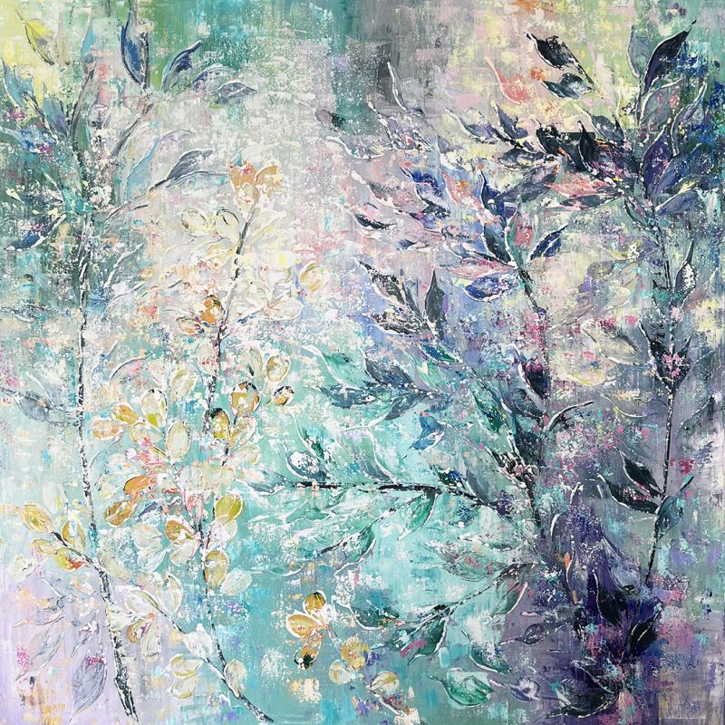 "Don't Run And Hide", Heidi Heinonen, Akryyli kankaalle, 100x100, 2022, kuvaaja Heidi Heinonen.