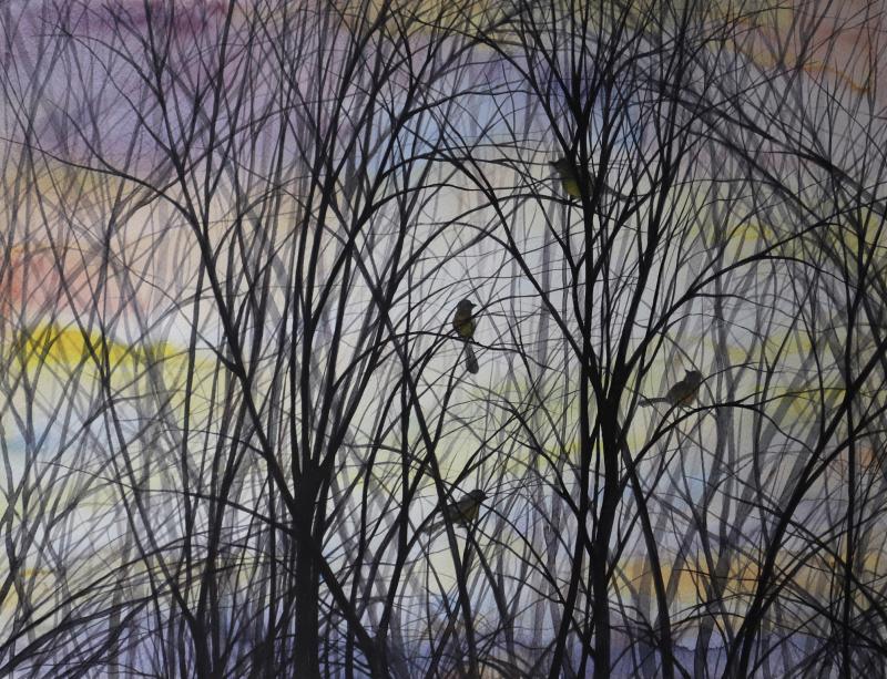 'Winter, watercolour on paper, 46x35cm, 2022