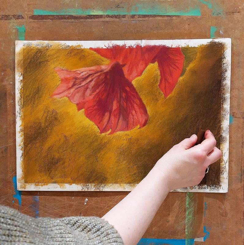 Marjo Yli-Antola, Herbarium 3, pastellimaalaus, 30 x 40 cm, 2022. Kuvaaja Vera Stenvall