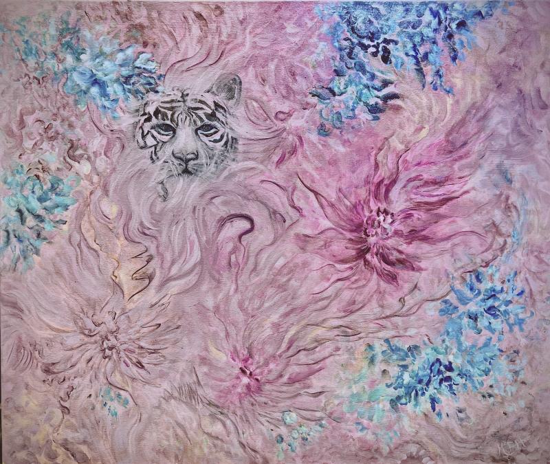 Mari Blomroos-Heininen, Power within, 2024. Oil on canvas, 80x100 cm.