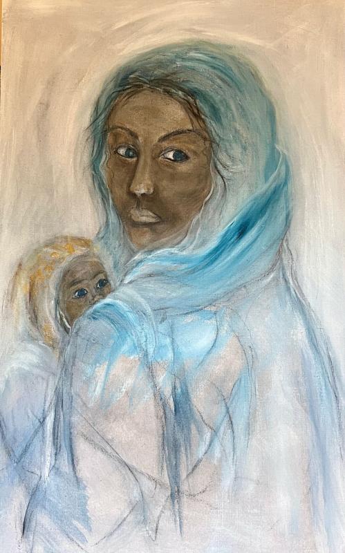 Don't do this again and again, 2024. Acrylic and oil on canvas , 60x40cm.