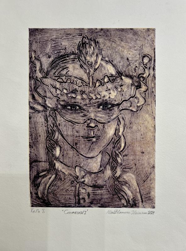 Carneval 2024. Monotypia 1/1, 40x30cm. 