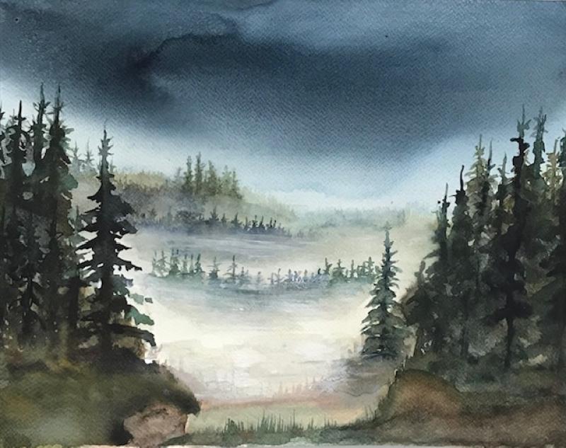 Dimma/Sumu/Fog/akvarell/watercolour