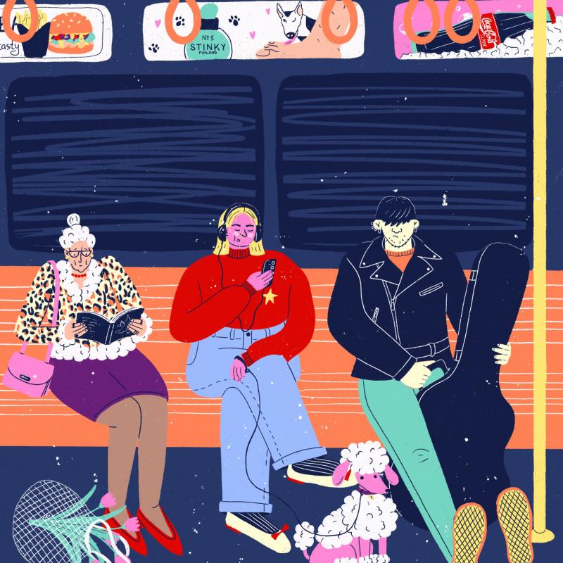 METRO VARDAGAR / METRO ARKIPÄIVINÄ / METRO WEEKDAYS. Digitalt Måleri / Digitaalinen Maalaus / Digital Painting. Procreate / Procreate / Procreate