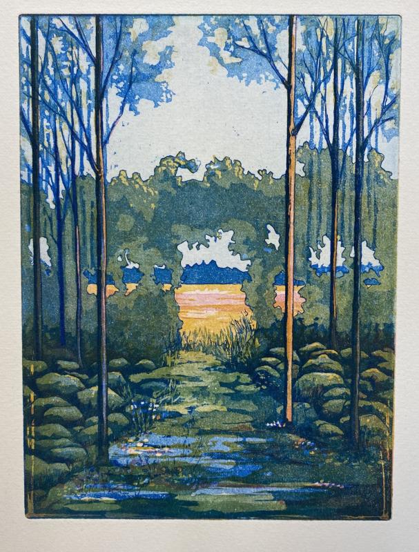 Sensommar, linjeetsning och akvatint, 15x20, 2024