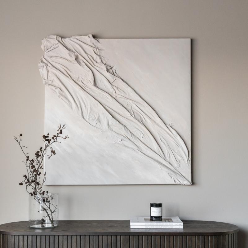 Beach of mind, sekatekniikka kanvaalle, 100 x 100 cm