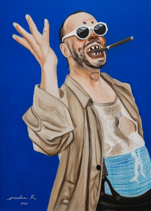 Kaksoisagentti, 2025, akryylimaalaus kanvaalle, 70 x 50 cm