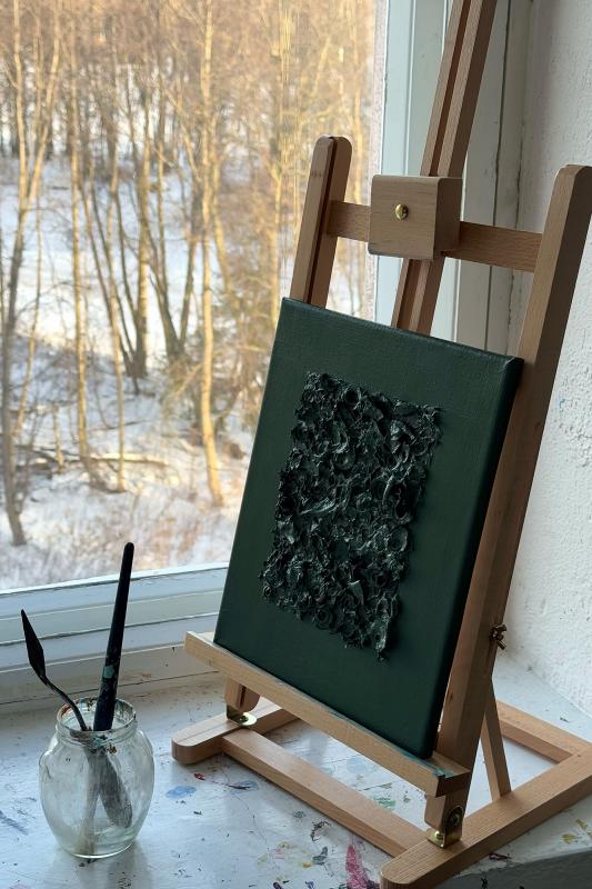 Free soul, 2025, sekatekniikka kanvaalle, 30 x 24 cm