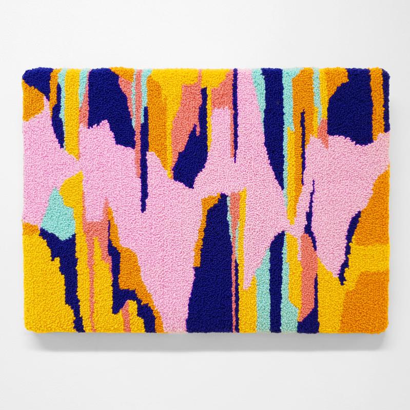 Eleimo, villa- ja akryylilanka, tuftattu tekstiiliteos, 68 x 50 cm