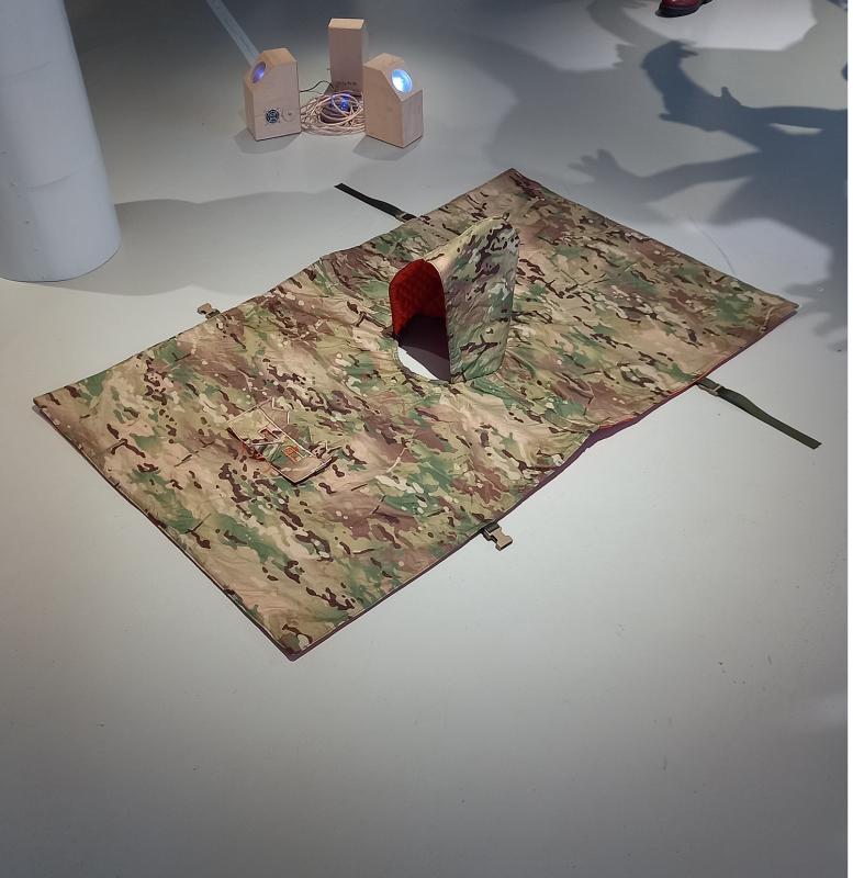 Walter Götsch, Grassroot, NIR-compliant textile, 2-parts, ORGANIC-group exhibiton at Gallery Longa, Helsinki