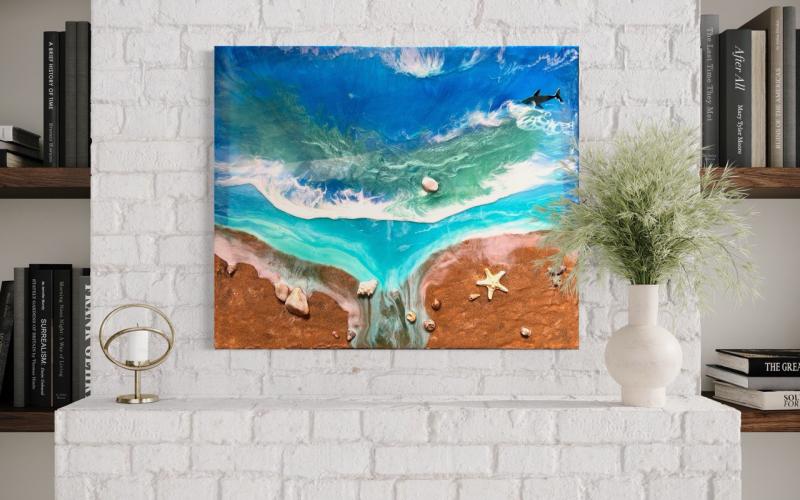 Mediterranean sea 50 x 60 (Resin painting)