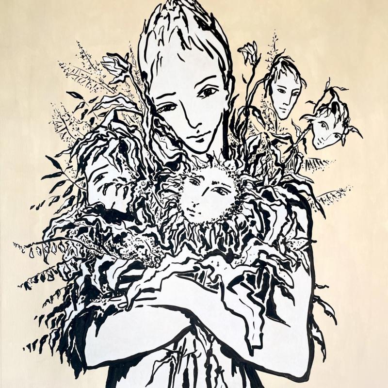 Persona #8, Akryyli ja muste paperille, 70x100cm, 2024