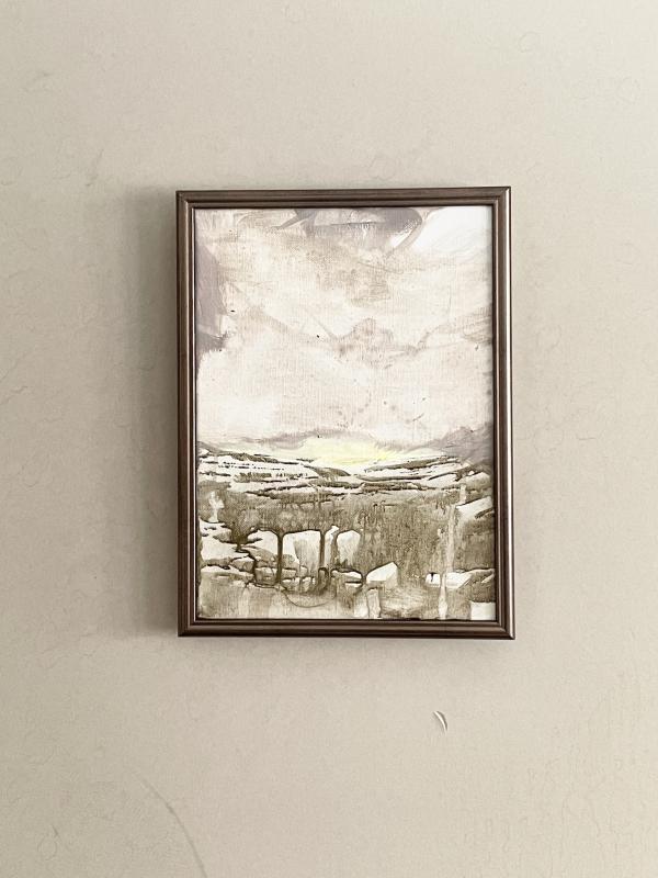 Maisemat elävät meissä,  akryylimaali kankaalle, 27x36cm, 2024