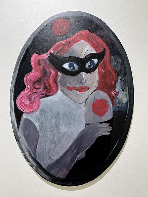Femme Perdue, 80x55cm, skryyli kankaalle, 2024