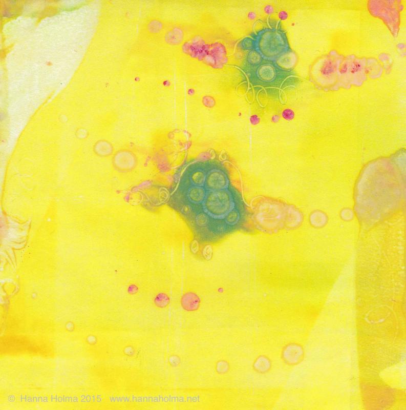 Hanna Holma, Tästä eteenpäin, monotypia, 18 x 18 cm, 2015