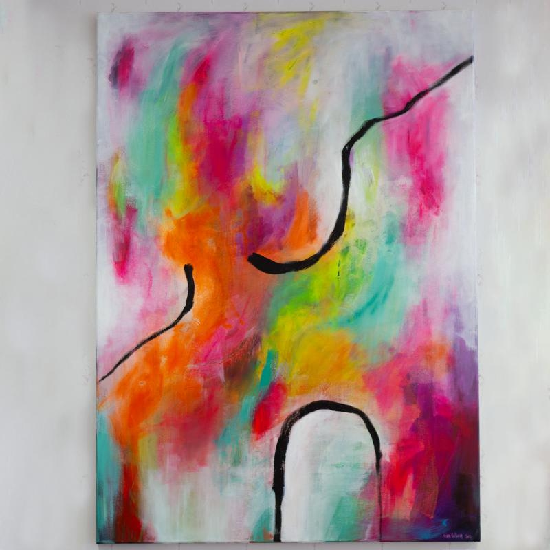 Noora Hattunen, Universumi puhuu, akryyli kankaalle, 100x140, 2021