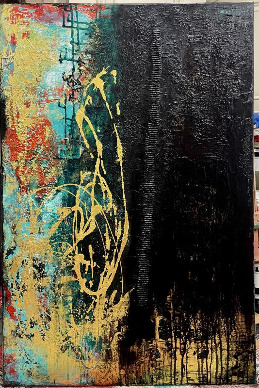 Noora Hattunen, After, sekatekniikka kankaalle, 80x120, 2025