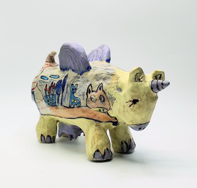 Keramiikka Julle, The Cow Boy, keramiikka, 27 x 16 x 10 cm, 2025.