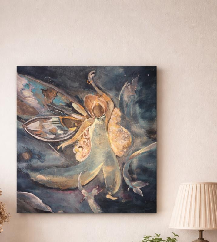 Ilon luoma 50x50 2026 Akryyli kankaalle   Katja Elina 