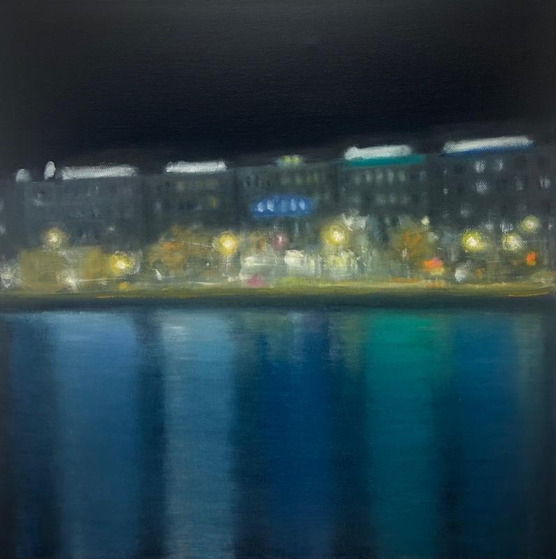 Virva Svala, Valon sillat, 2025, öljy kankaalle,  40*40cm