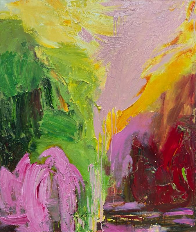 Pink Sunset, 130x110cm , oil on canvas, 2025