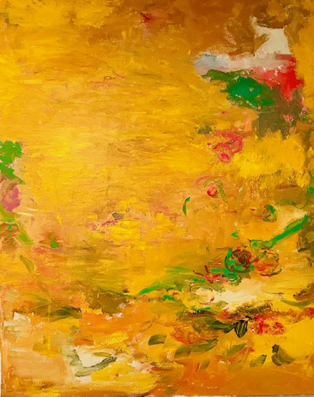 Marja Maljonen, Luontopolku, akryyli, kangas, 80 x 100, 2025