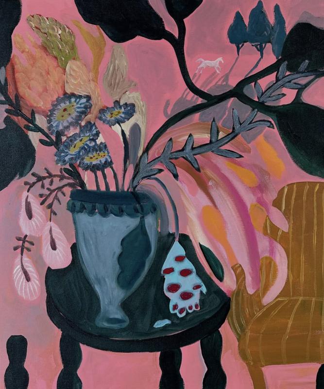 Tytti Huhtaniska Poni karkuteillä Akryyli kankaalle 46x55