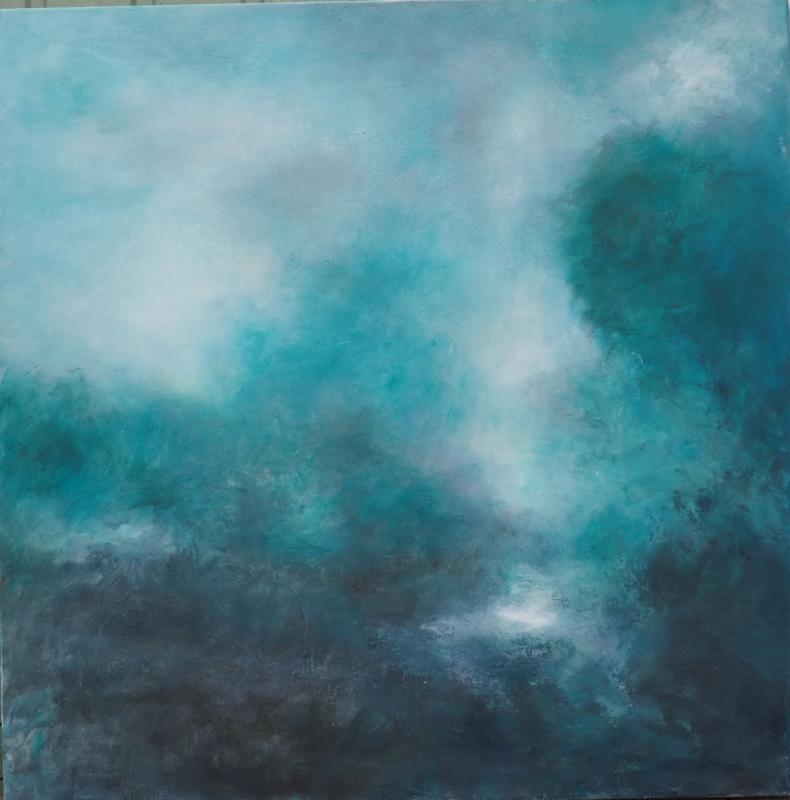 Elina Melgin, 2025, Maallinen harmonia, 60 x 60 cm, öljy kankaalle