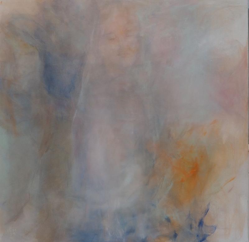 Elina Melgin, 2025, Haihtuva nuoruus, 80 x 80 cm, akryyli kankaalle