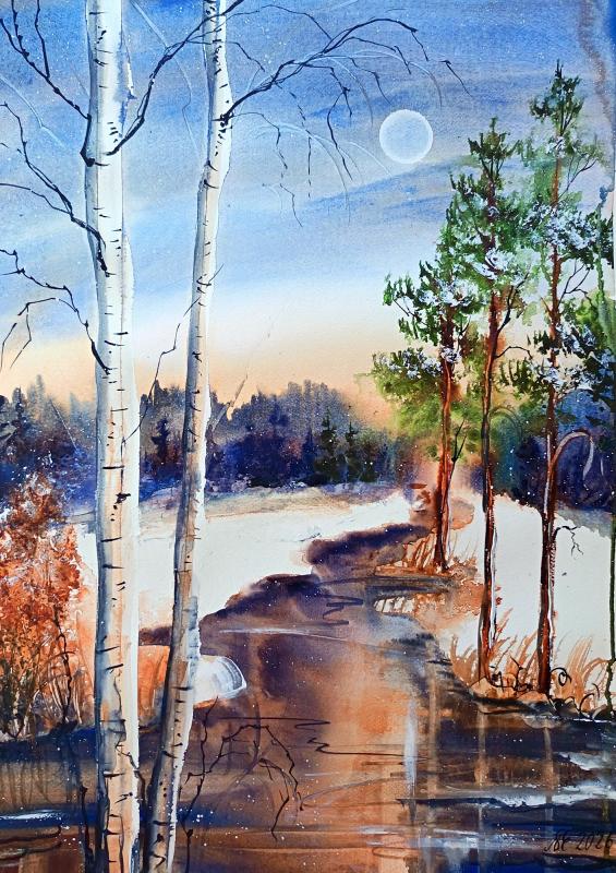 The rivers tail, watercolor, 50 x 70cm, 2026