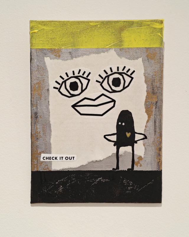 Nina Martikainen, Check It Out, mixed media on card, 2025