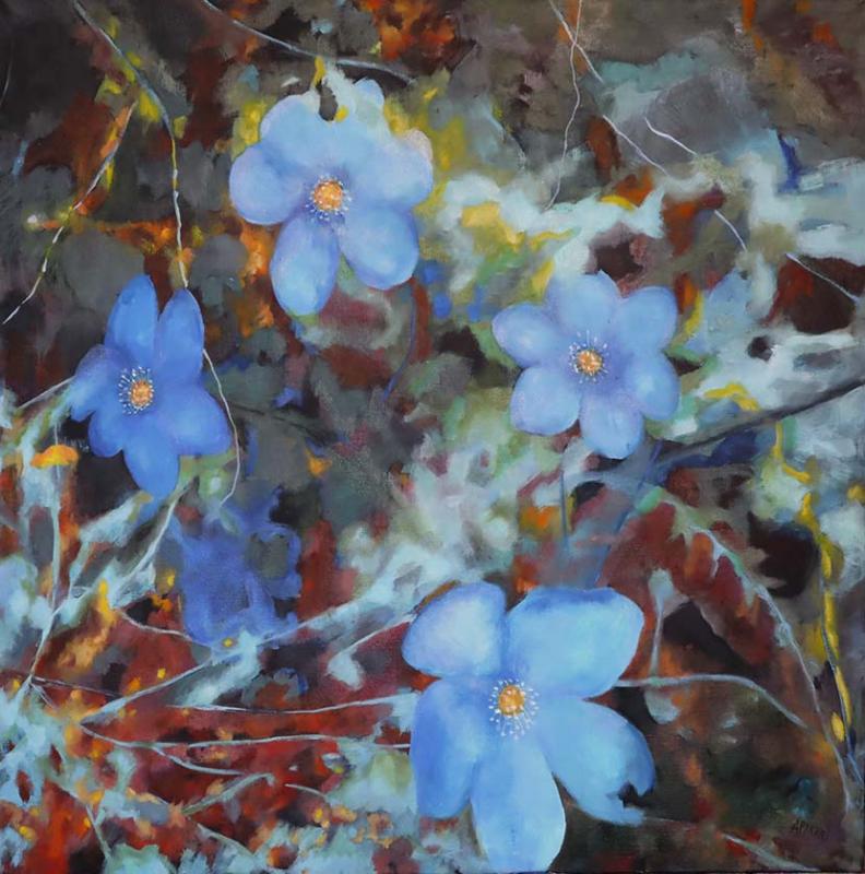 Sammalten alta, öljy kankaalle, 80x80, 2026